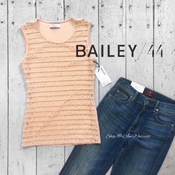 Bailey44 NWT blush stretch lace sleeveless top *shop@iamwarrior - Picture 4 of 10